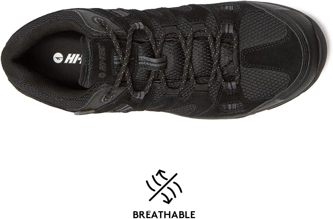 HI-TEC Ravus WP Low Waterproof Hiking Shoes for Men, Lightweight Breathable Outdoor Trekking and Trail Shoes, Sizes 7 to 15, Medium and Extra Wide Mens Hiking Shoes