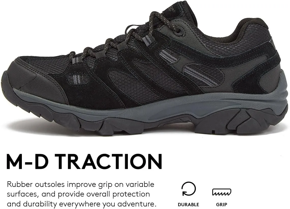 HI-TEC Ravus WP Low Waterproof Hiking Shoes for Men, Lightweight Breathable Outdoor Trekking and Trail Shoes, Sizes 7 to 15, Medium and Extra Wide Mens Hiking Shoes