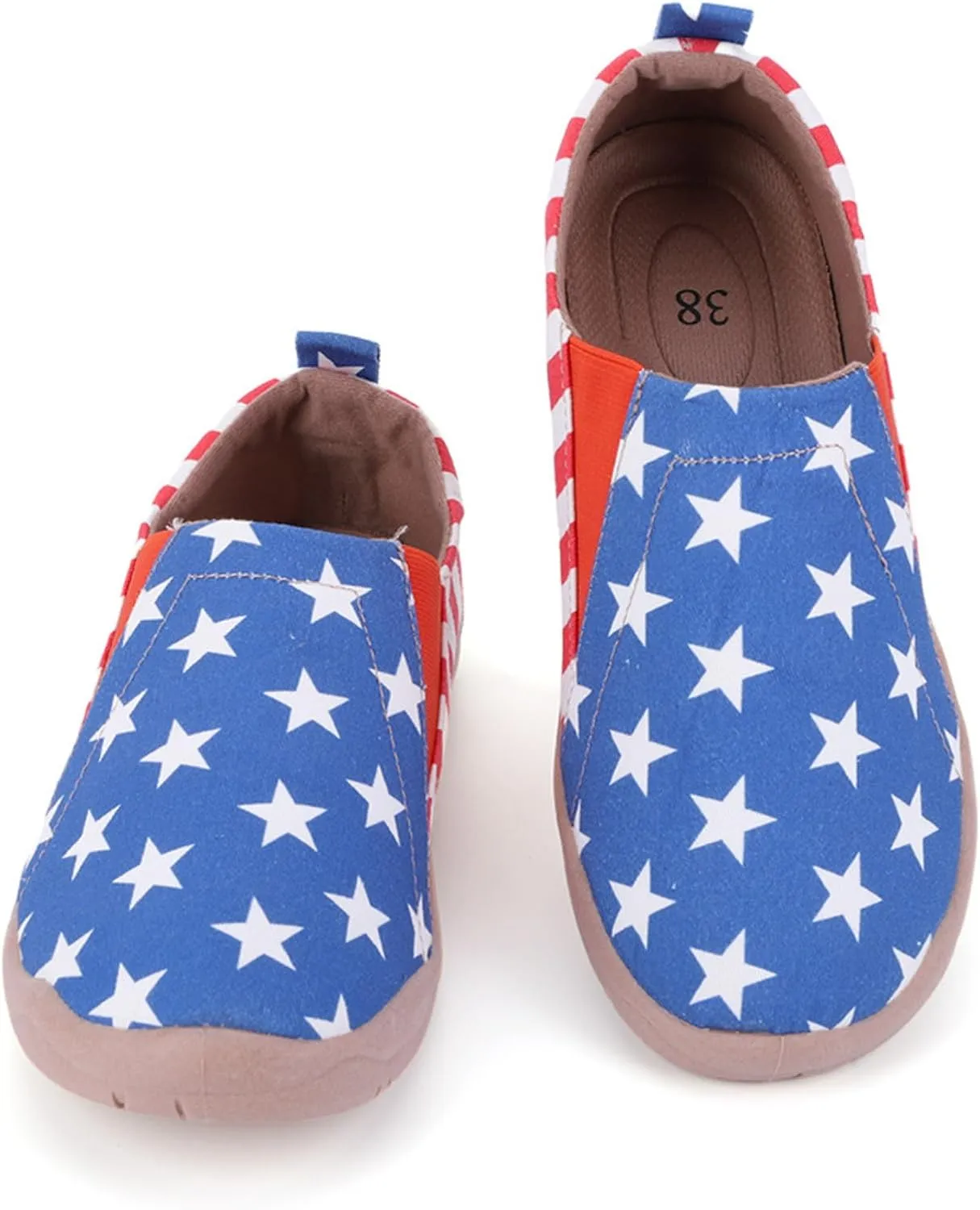 HiGropcore Women's Art Painted Casual Loafers Slip On Canvas Walking Shoes Comfortable Lightweight Ladies Travel Shoes