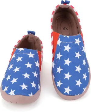 HiGropcore Women's Art Painted Casual Loafers Slip On Canvas Walking Shoes Comfortable Lightweight Ladies Travel Shoes
