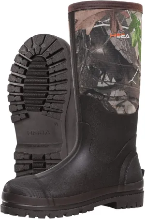 HISEA Men's Rubber Neoprene Rain Boots, Snow Boots - Tall Warm Waterproof Mens Winter Boots Durable Slip Resistant Boots for Men Outdoor Working, Hunting, Fishing