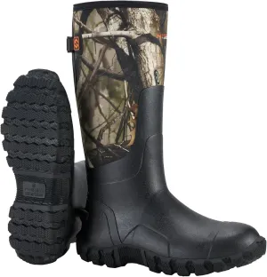 HISEA Upgraded Men's Rain Boots, Waterproof Insulated Rubber Neoprene Boots with Steel Shank, Durable Anti-Slip Outdoor Work Boots for Hunting Gardening Farming Fishing Mud Working, Adjustable Calf