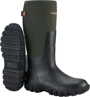 HISEA Upgraded Men's Rain Boots, Waterproof Insulated Rubber Neoprene Boots with Steel Shank, Durable Anti-Slip Outdoor Work Boots for Hunting Gardening Farming Fishing Mud Working, Adjustable Calf