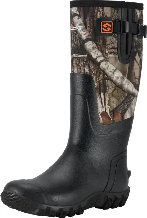 HISEA Women's Mid Calf Rain Boots Waterproof Rubber Boot for Garden Mud Working