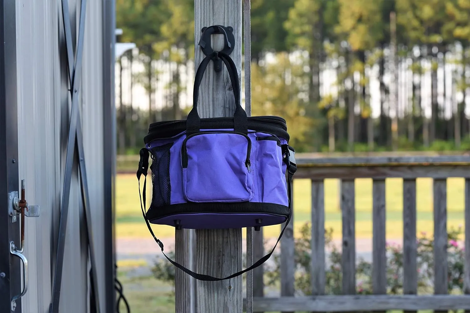 Huntley Equestrian Deluxe Grooming Bag Perfectly Designed Easy Access Multi Pocket Zipper Top Closure Double Handles Shoulder Strap Exterior Pockets