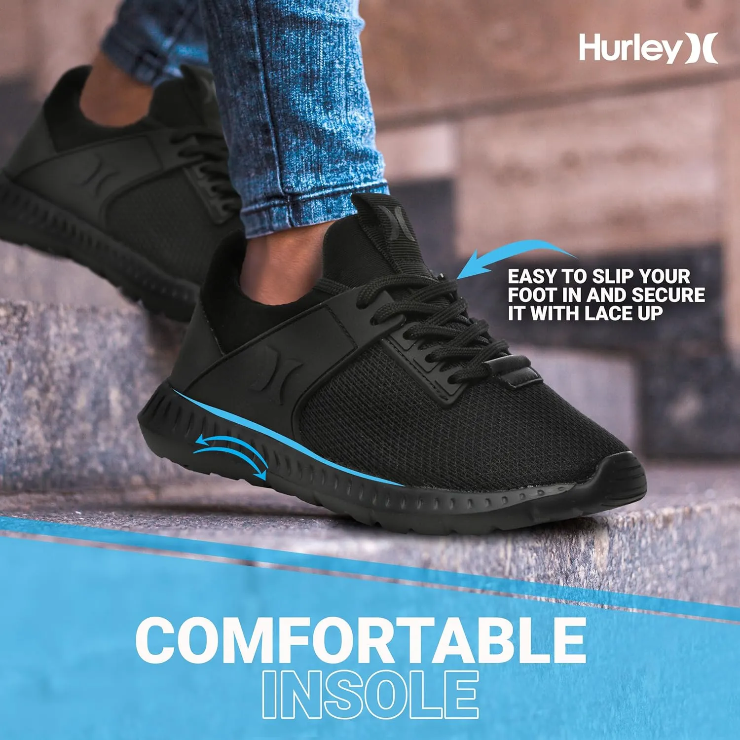 Hurley Kiwi Kids Sneakers - Versatile Sports and Running Shoes for Kids, Girls and Boys Sneaker Shoes, Durable Sports Shoes for Boys and Girls- Rubber Shoes for Children