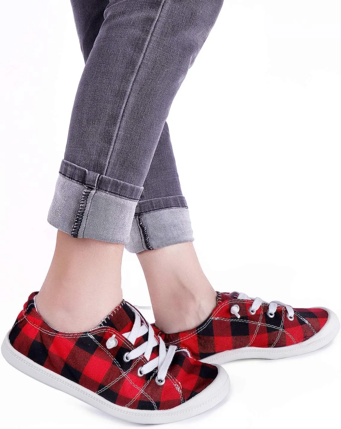 Hxlber Women's Low Top Sneaker - Round Toe Comfort Casual Canvas Shoes Fashion Sneakers for Walking for Women