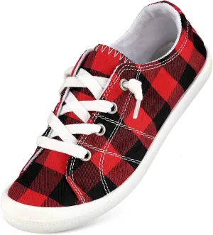 Hxlber Women's Low Top Sneaker - Round Toe Comfort Casual Canvas Shoes Fashion Sneakers for Walking for Women