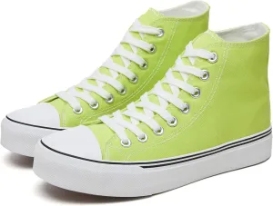 Iarus High Top Sneakers for Women White Canvas Comfortable Shoes for Women Walking Casual Sneakers Tennis Shoes