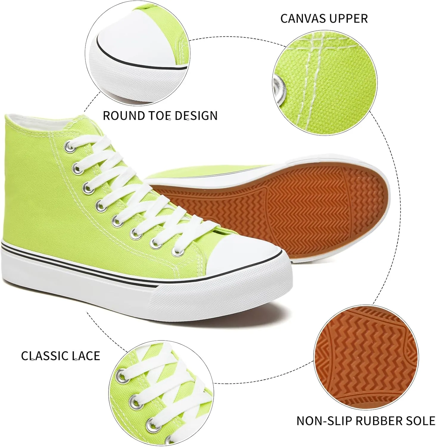 Iarus High Top Sneakers for Women White Canvas Comfortable Shoes for Women Walking Casual Sneakers Tennis Shoes