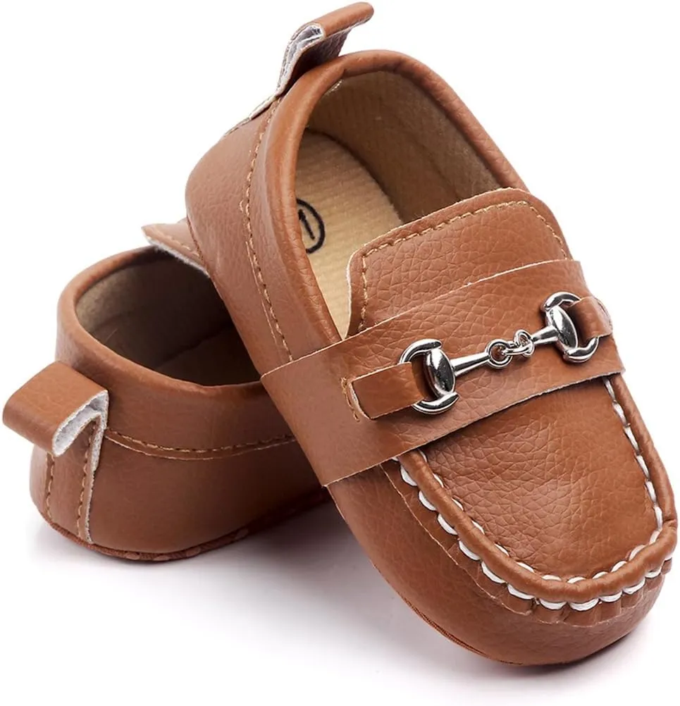 Infant Baby Boys Girls Leather Loafers Dress Shoes Newborn Oxford Flats Casual Moccasins Slip-On First Walking Boat Shoes