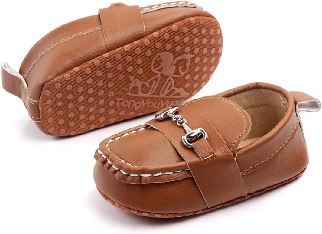 Infant Baby Boys Girls Leather Loafers Dress Shoes Newborn Oxford Flats Casual Moccasins Slip-On First Walking Boat Shoes