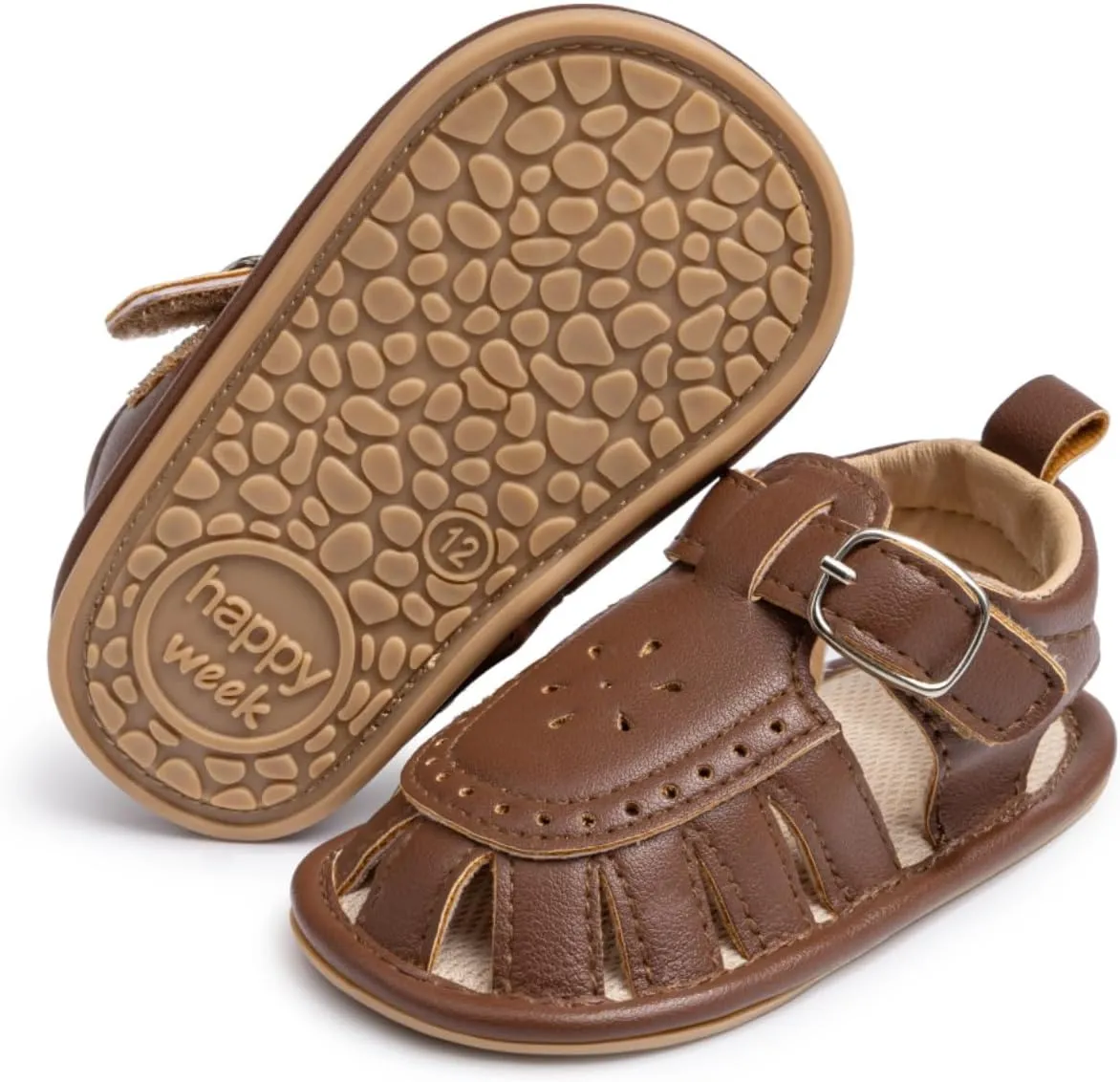 ISINSER Infant Boys Girls Sandals Newborn Closed Toe Summer Outdoor Sandal Baby Nonslip Soft Sole Crib Shoes First Walkers Prewalkers