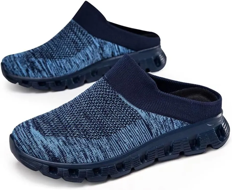 Jakcuz Men Mules Backless Sneakers Breathable Open Back Casual Slippers for Men
