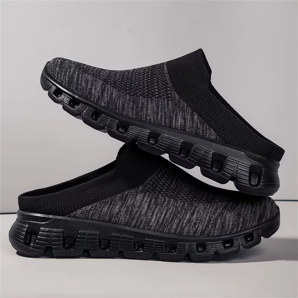 Jakcuz Men Mules Backless Sneakers Breathable Open Back Casual Slippers for Men