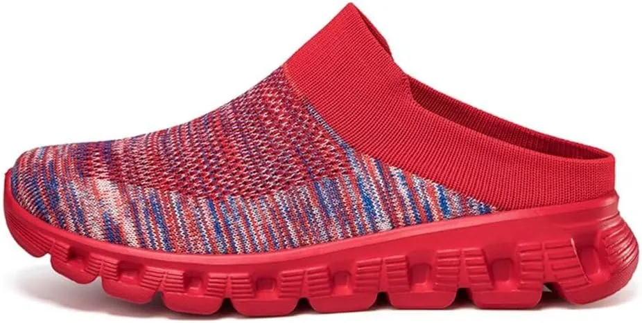 Jakcuz Men Mules Backless Sneakers Breathable Open Back Casual Slippers for Men