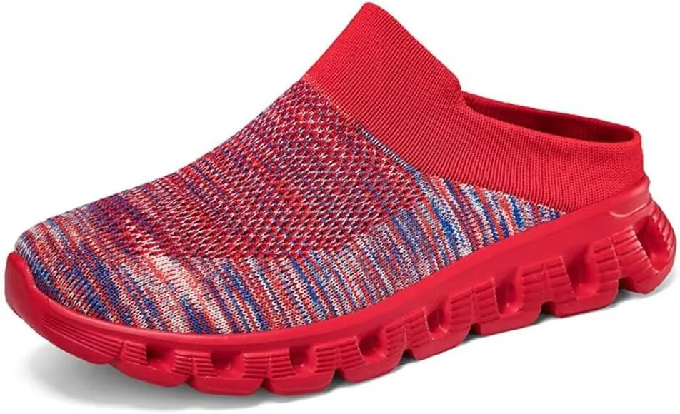Jakcuz Men Mules Backless Sneakers Breathable Open Back Casual Slippers for Men
