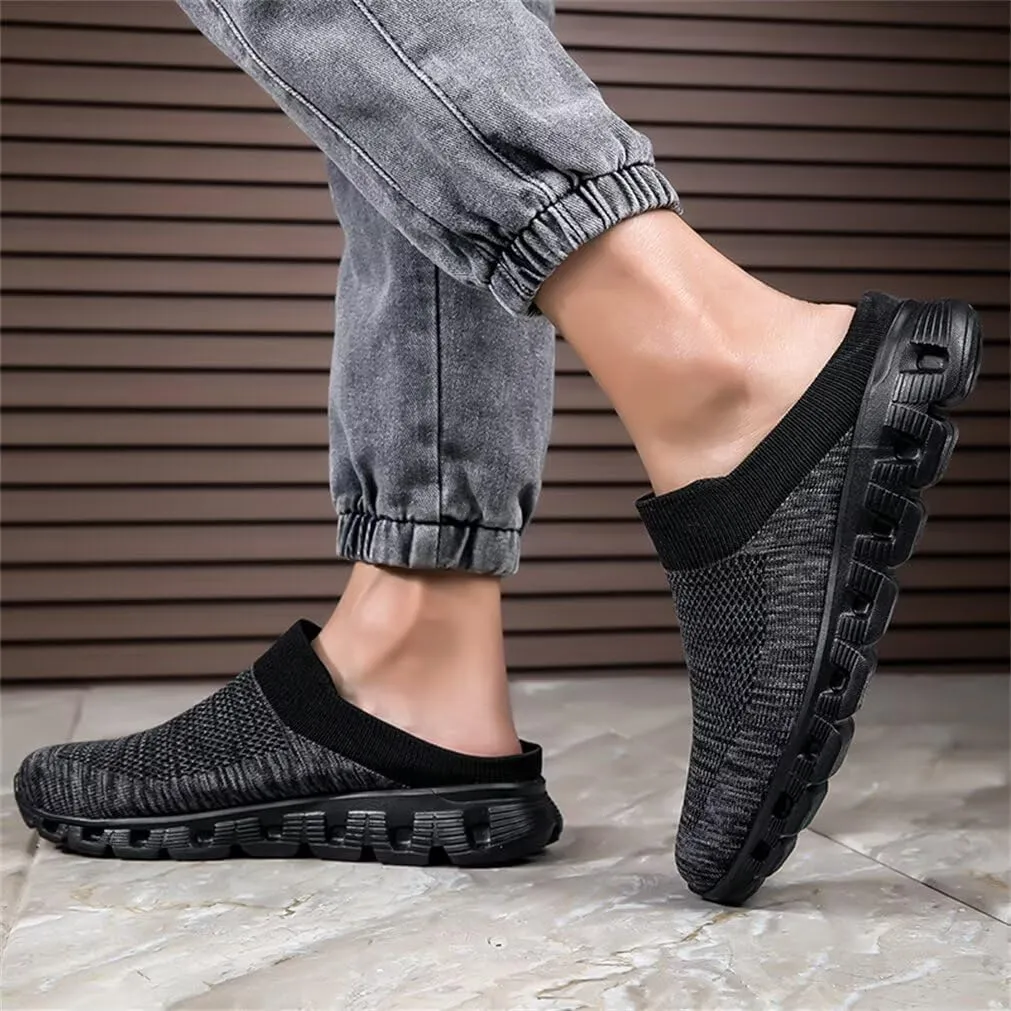 Jakcuz Men Mules Backless Sneakers Breathable Open Back Casual Slippers for Men