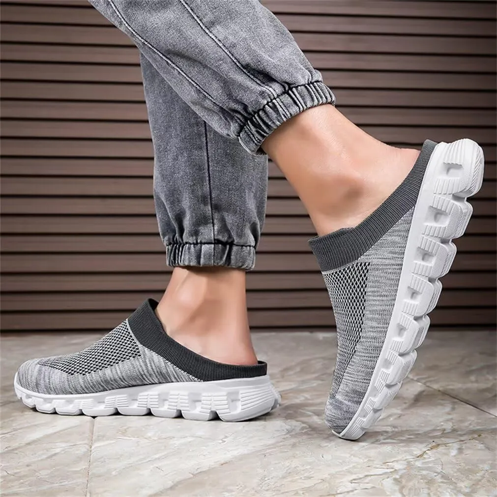 Jakcuz Men Mules Backless Sneakers Breathable Open Back Casual Slippers for Men