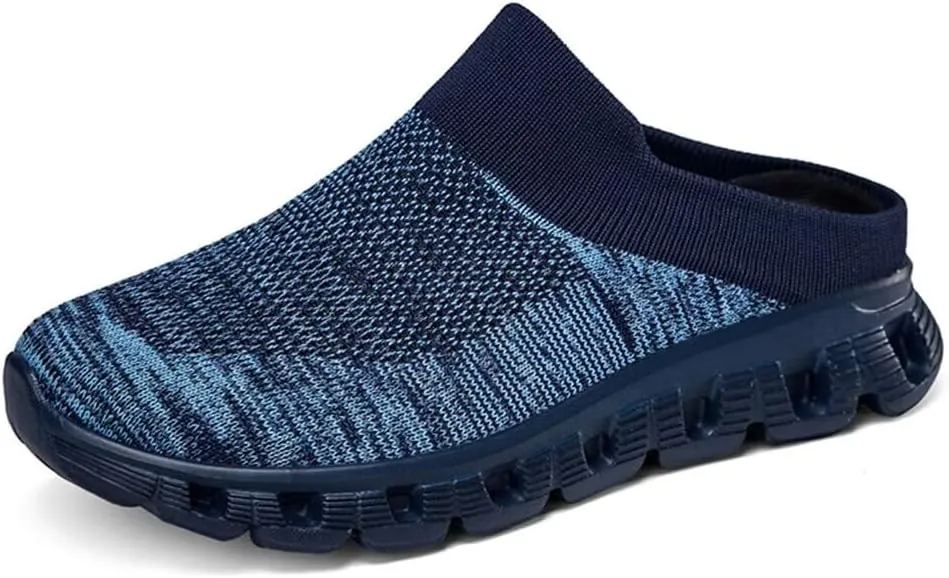 Jakcuz Men Mules Backless Sneakers Breathable Open Back Casual Slippers for Men