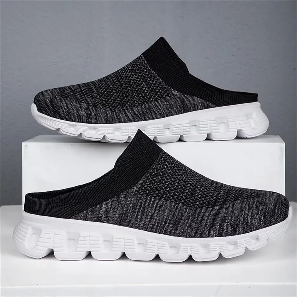 Jakcuz Men Mules Backless Sneakers Breathable Open Back Casual Slippers for Men
