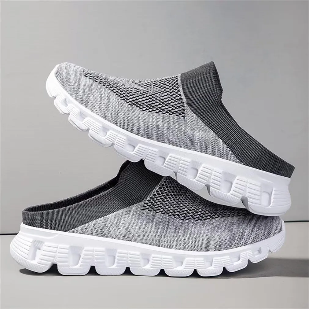 Jakcuz Men Mules Backless Sneakers Breathable Open Back Casual Slippers for Men