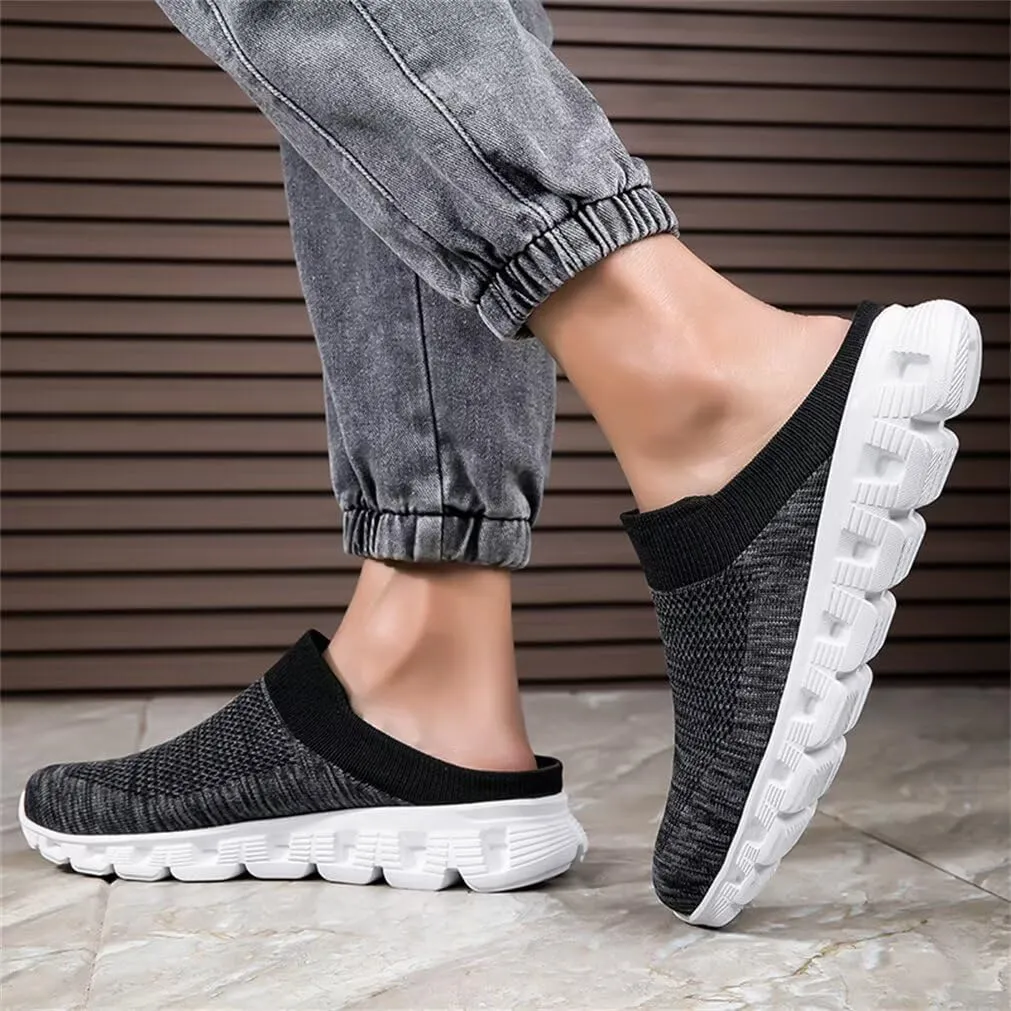 Jakcuz Men Mules Backless Sneakers Breathable Open Back Casual Slippers for Men