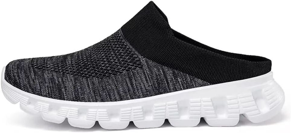 Jakcuz Men Mules Backless Sneakers Breathable Open Back Casual Slippers for Men