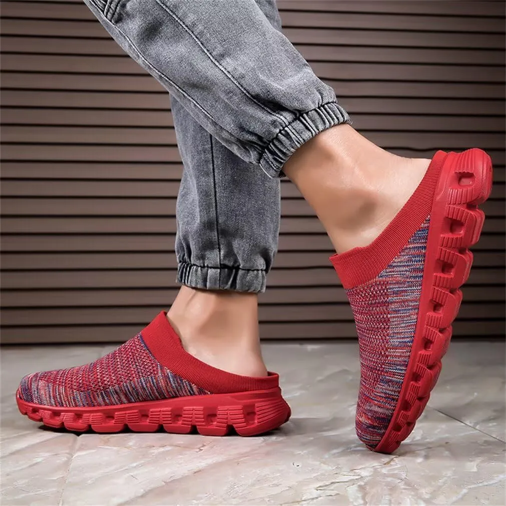 Jakcuz Men Mules Backless Sneakers Breathable Open Back Casual Slippers for Men
