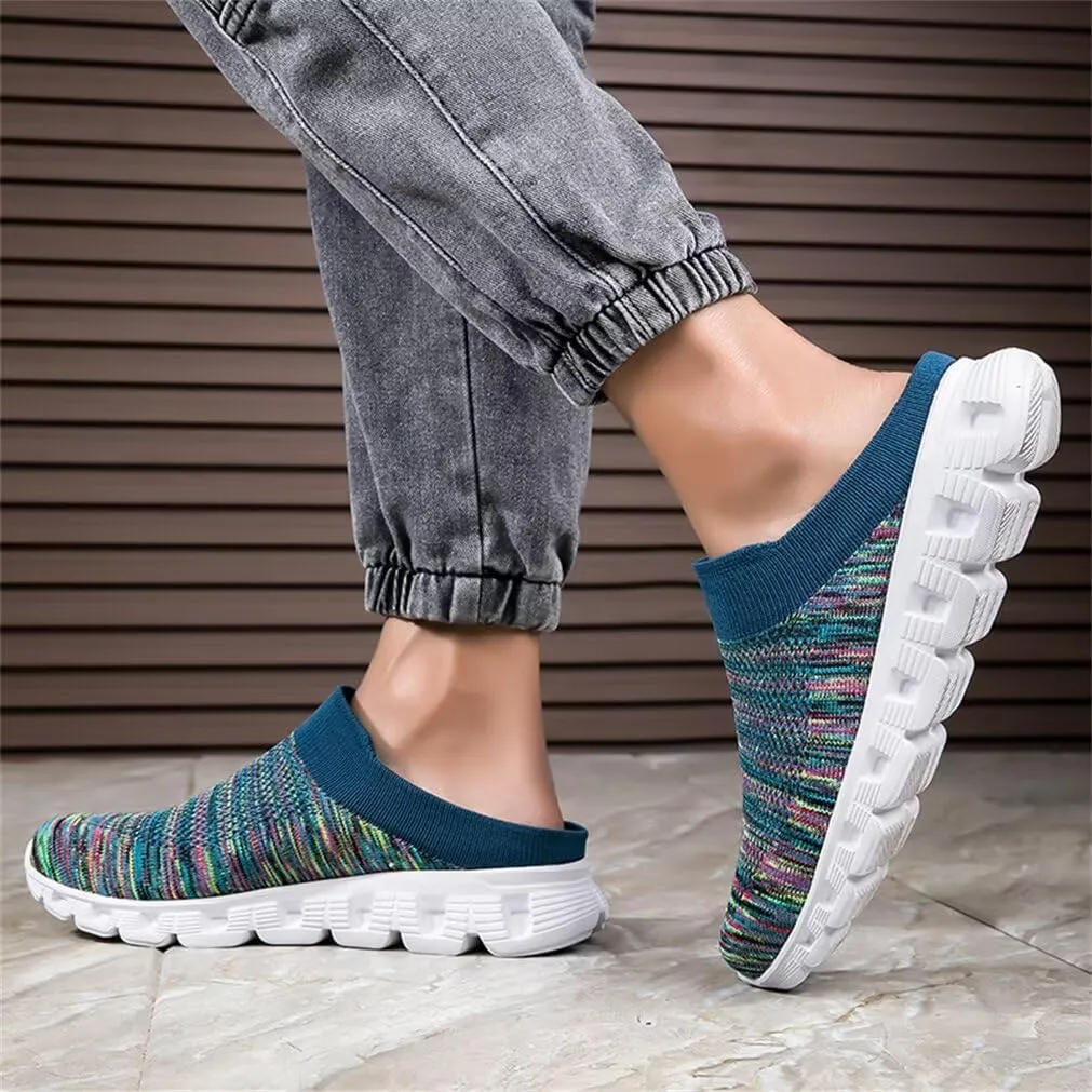 Jakcuz Men Mules Backless Sneakers Breathable Open Back Casual Slippers for Men
