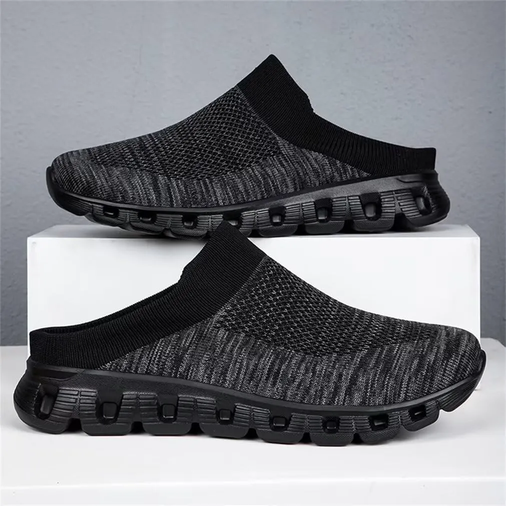 Jakcuz Men Mules Backless Sneakers Breathable Open Back Casual Slippers for Men