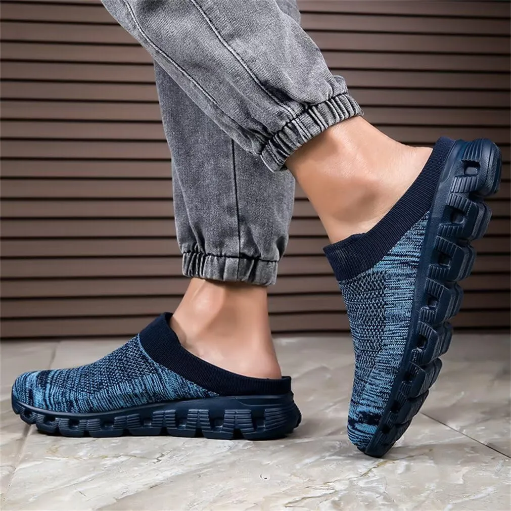 Jakcuz Men Mules Backless Sneakers Breathable Open Back Casual Slippers for Men