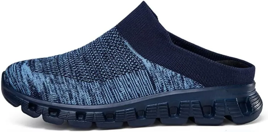 Jakcuz Men Mules Backless Sneakers Breathable Open Back Casual Slippers for Men