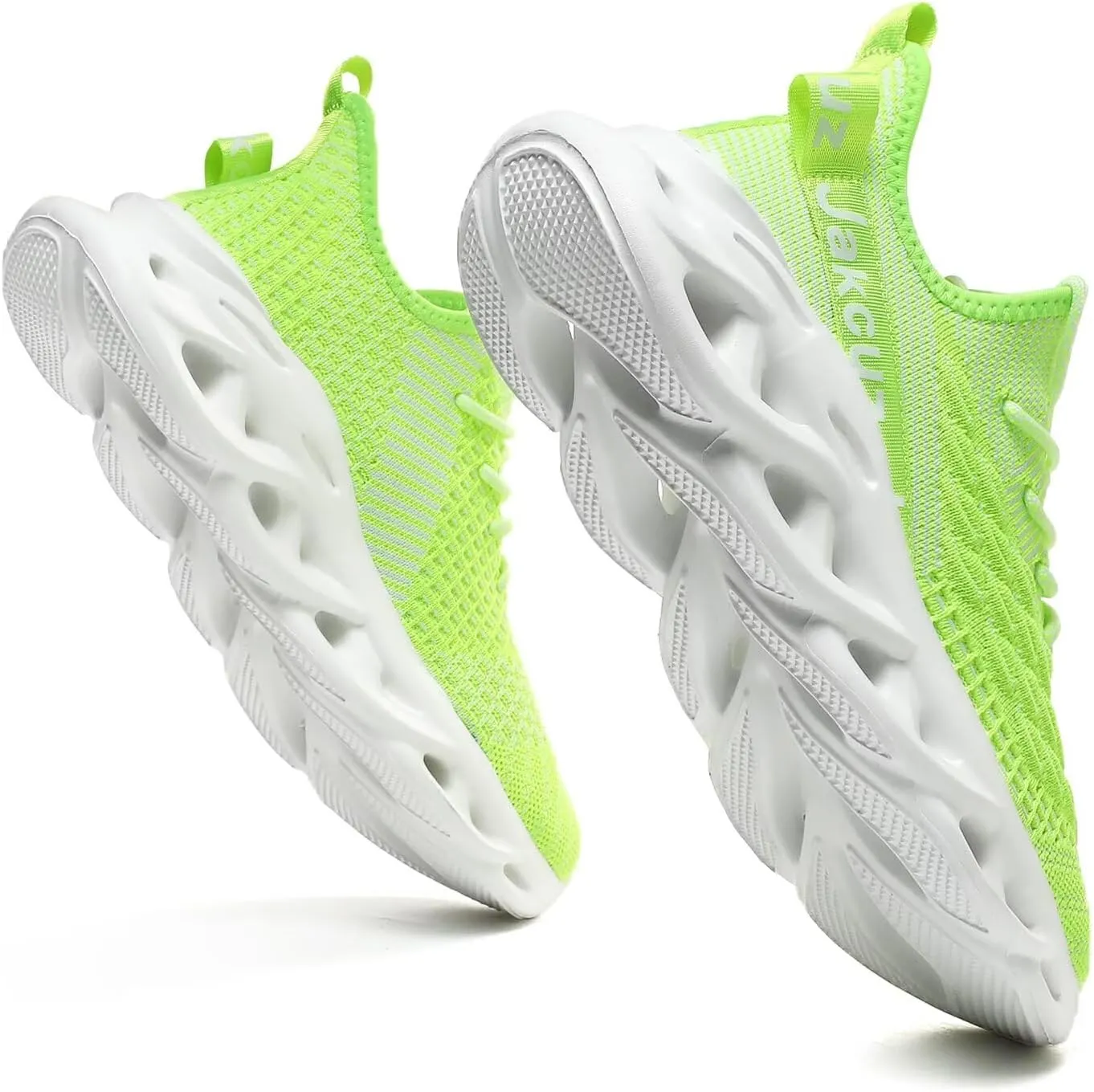 Jakcuz Plus Size Men's Lightweight Walking Shoes Mesh Fish Scale Pattern Fashion Sneakers