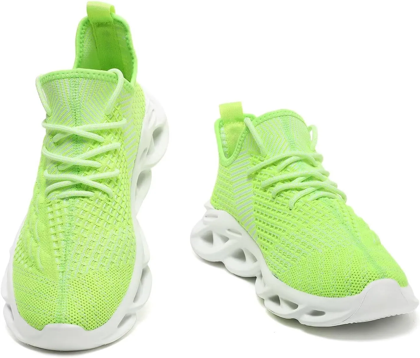 Jakcuz Plus Size Men's Lightweight Walking Shoes Mesh Fish Scale Pattern Fashion Sneakers