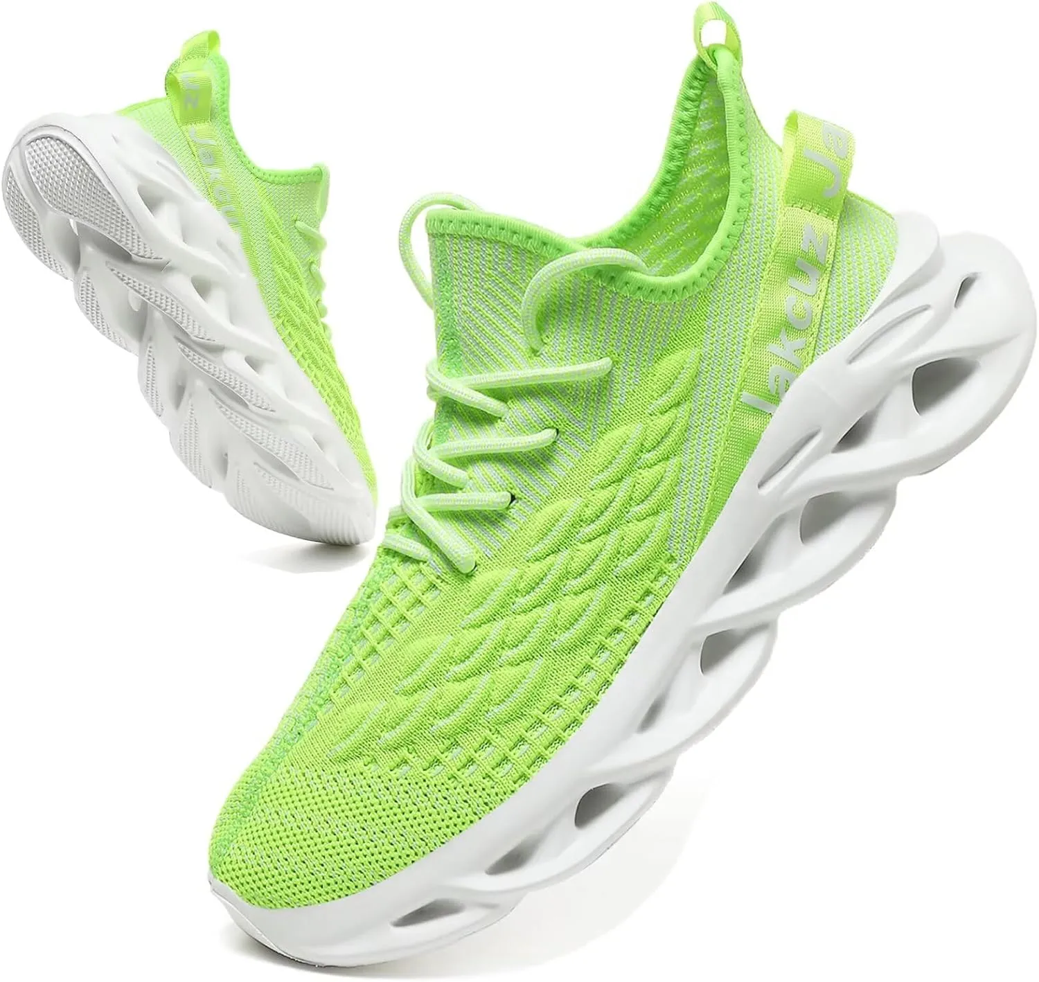 Jakcuz Plus Size Men's Lightweight Walking Shoes Mesh Fish Scale Pattern Fashion Sneakers