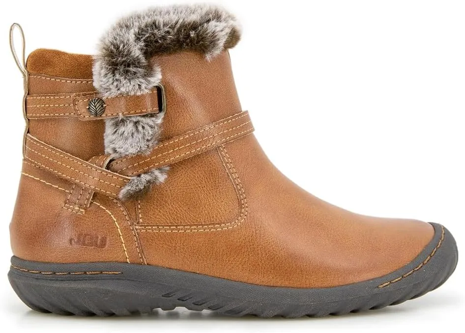 JBU Women's Dolce Faux Fur Trim Water Resistant Fashion Side Zipper Ankle Bootie