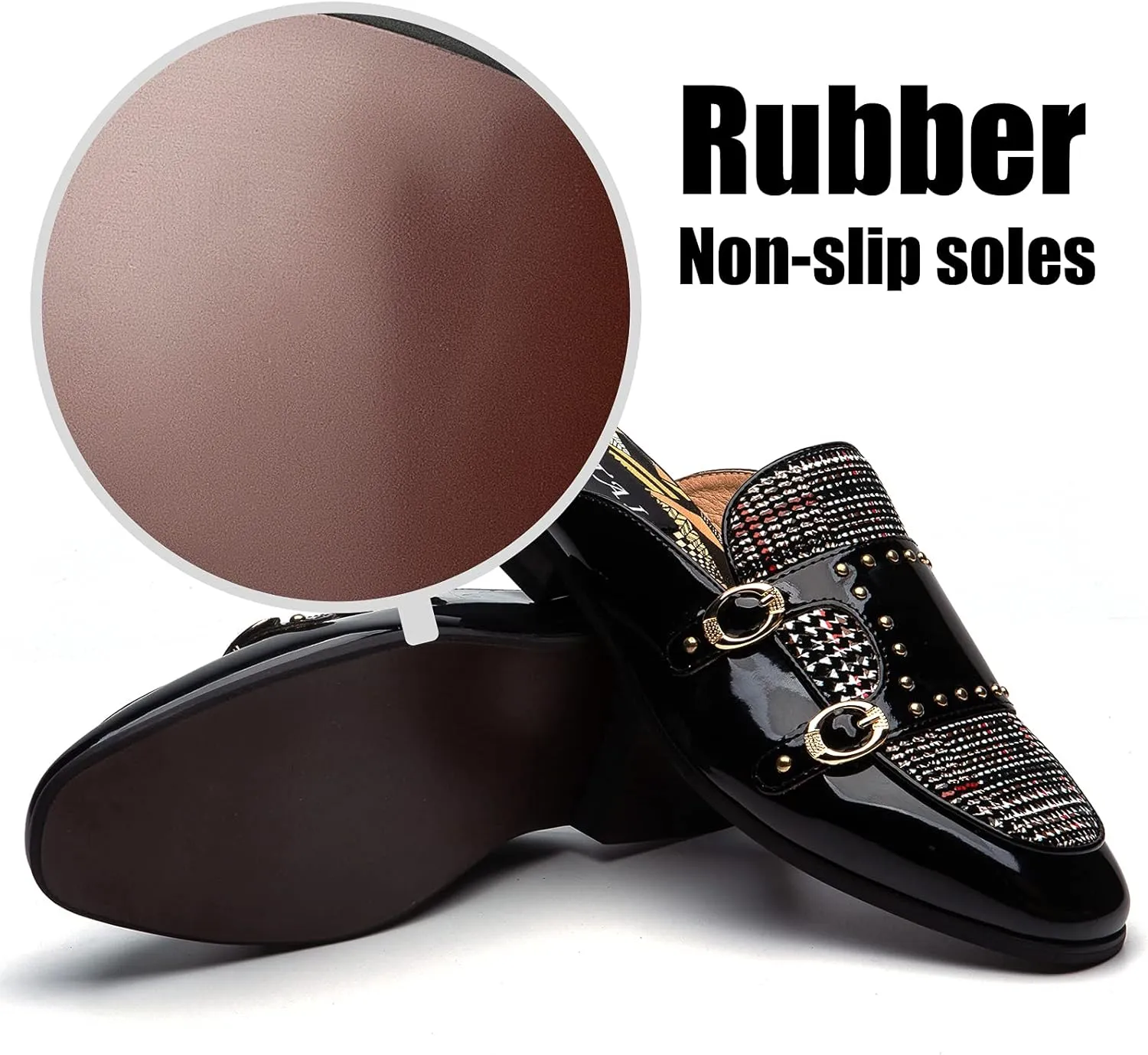 JITAI Men's Mules - Slip-On Loafers, Casual Half Loafers, Backless Sandals
