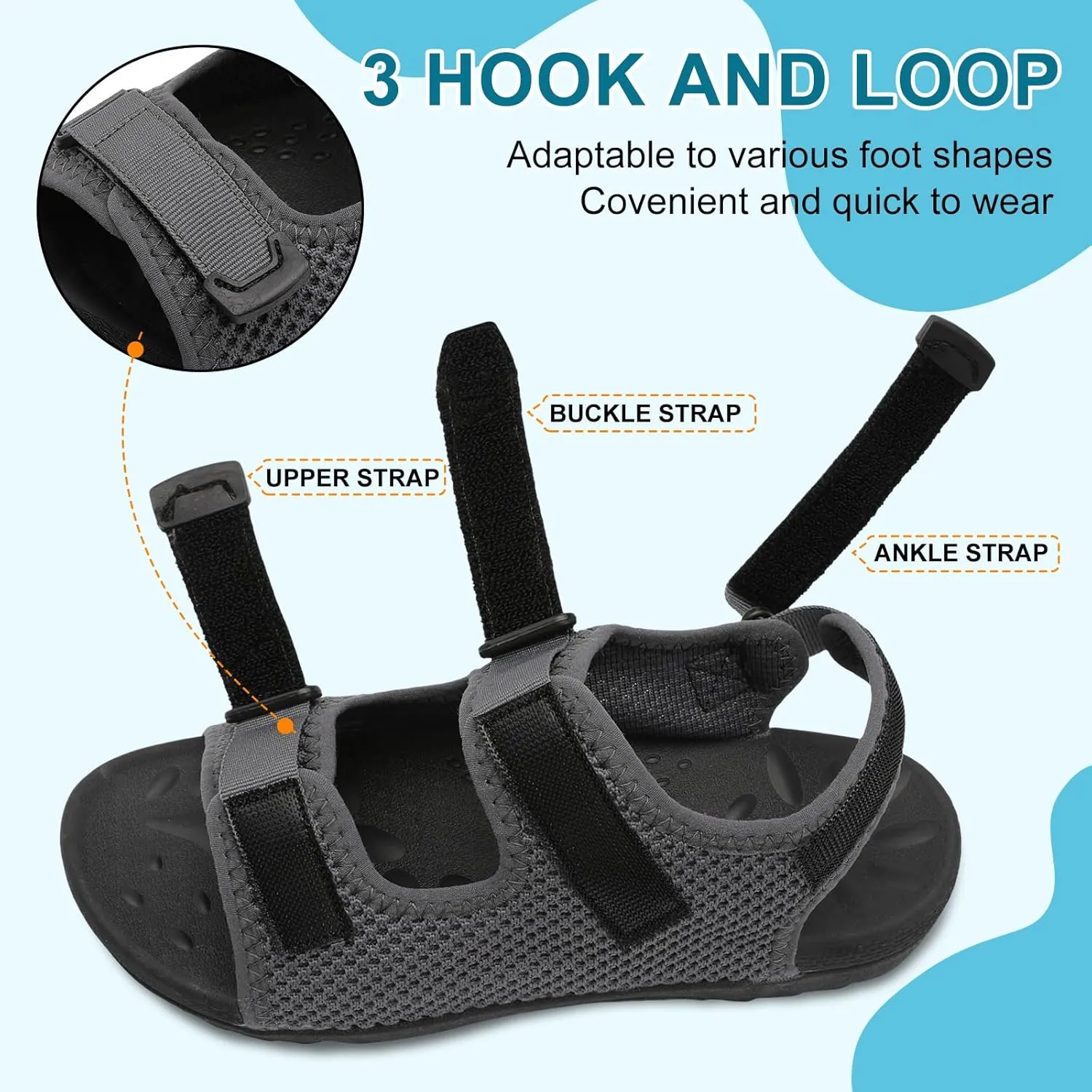 JOINFREE Womens Orthopedic Walking Hiking Sandals Adjustable Open Toe Sports Water Sandals with Plantar Fasciitis Arch Support Thick Athletic Cushion Outdoor Beach Sandals