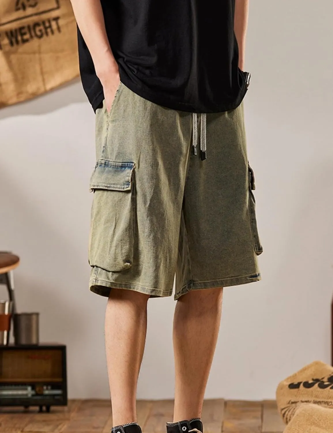 Jorts Men Baggy Y2k Hip Hop Shorts Cargo Shorts Y2k Skater Jeans Streetwear Jeans