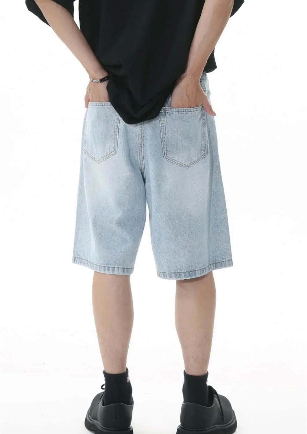 Jorts Men Baggy Y2k Hip Hop Shorts Skater Jeans Grunge Shorts Aesthetic Pants
