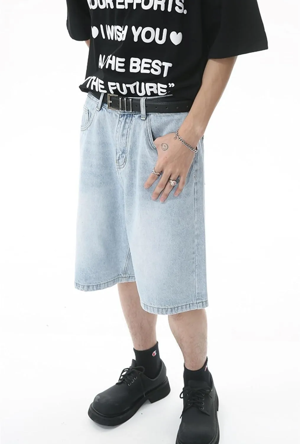 Jorts Men Baggy Y2k Hip Hop Shorts Skater Jeans Grunge Shorts Aesthetic Pants