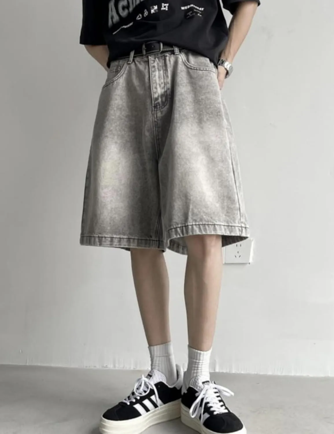 Jorts Men Baggy Y2k Hip Hop Shorts Skater Jeans Grunge Shorts Aesthetic Pants