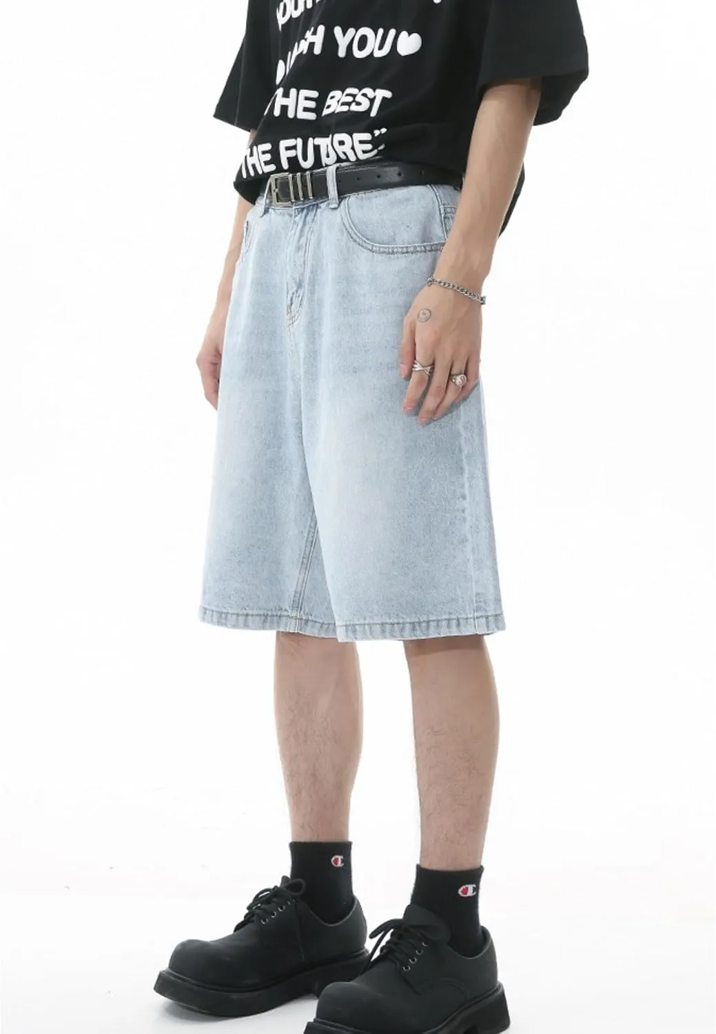 Jorts Men Baggy Y2k Hip Hop Shorts Skater Jeans Grunge Shorts Aesthetic Pants