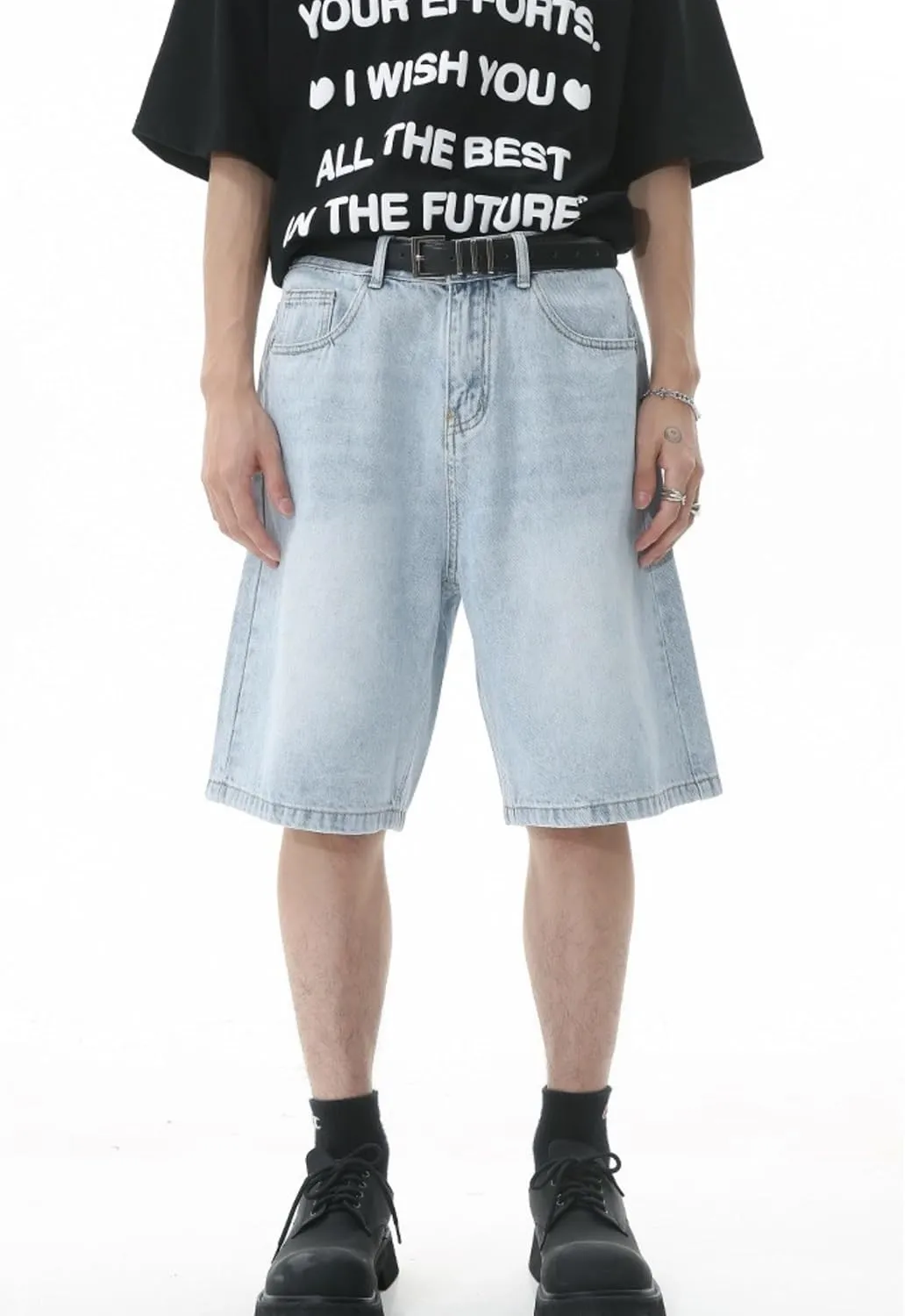 Jorts Men Baggy Y2k Hip Hop Shorts Skater Jeans Grunge Shorts Aesthetic Pants
