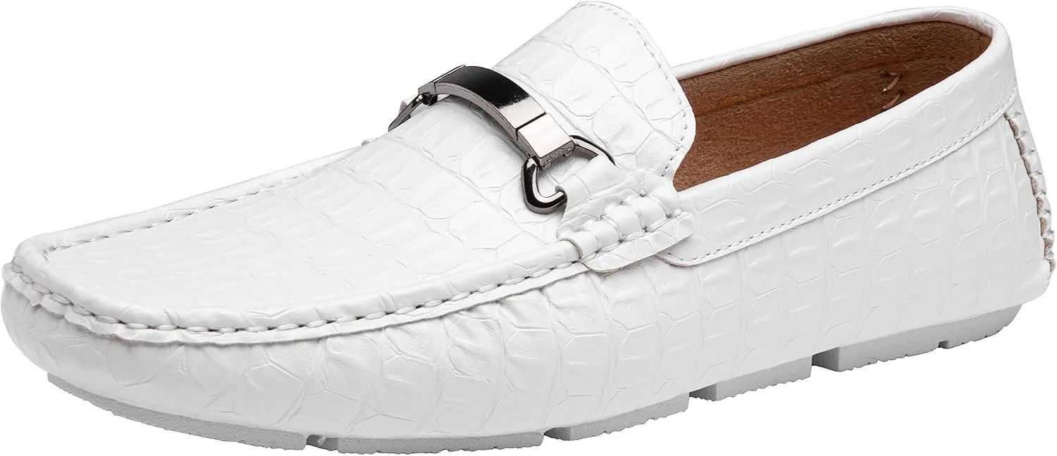 Jousen Men's Loafers Crocodile Printed Casual Mens Slip On Shoes