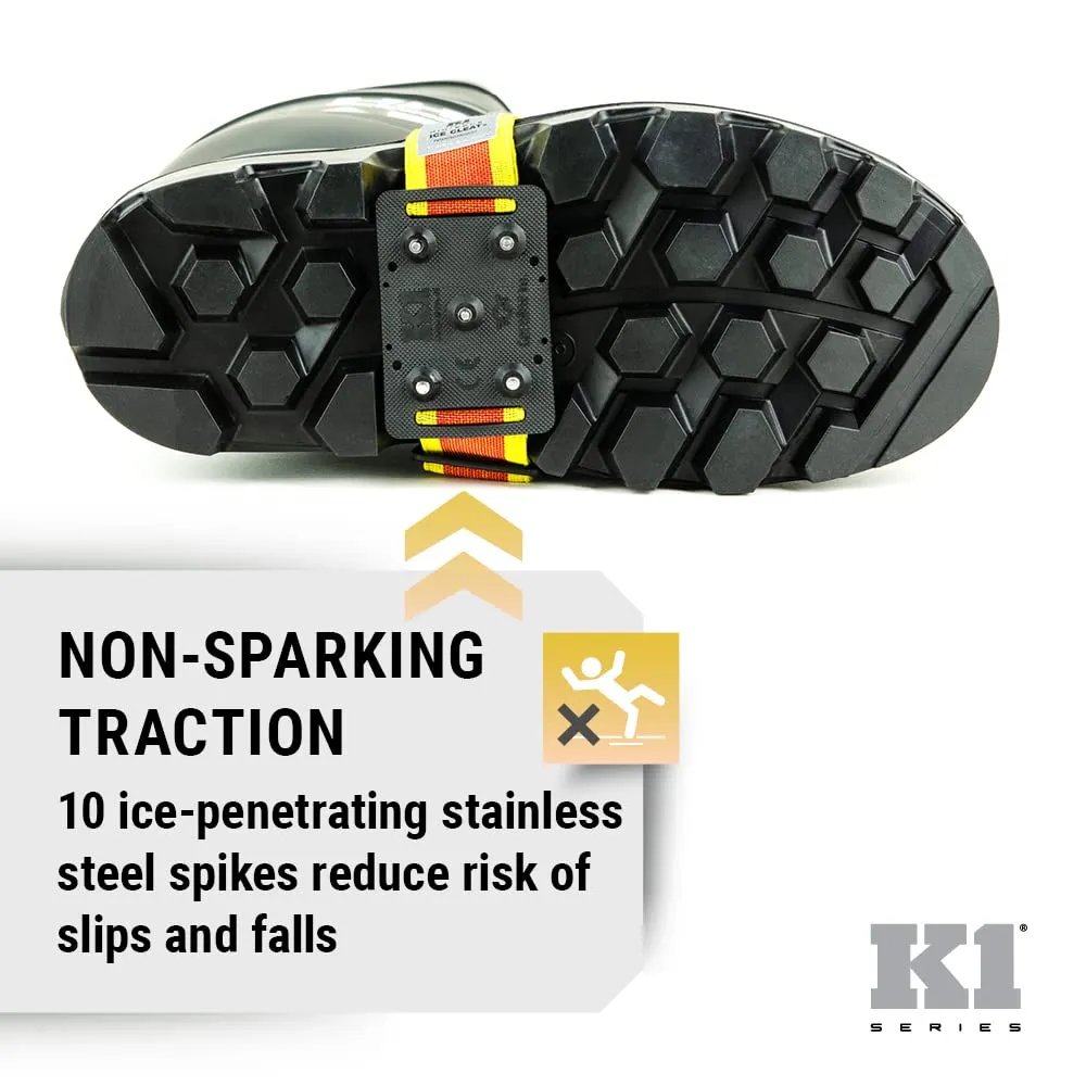 K1 Mid-Sole Intrinsic Ice Cleats for Men & Women - Rotatable Non-Sparking Traction Aids for Winter Snow - High Profile