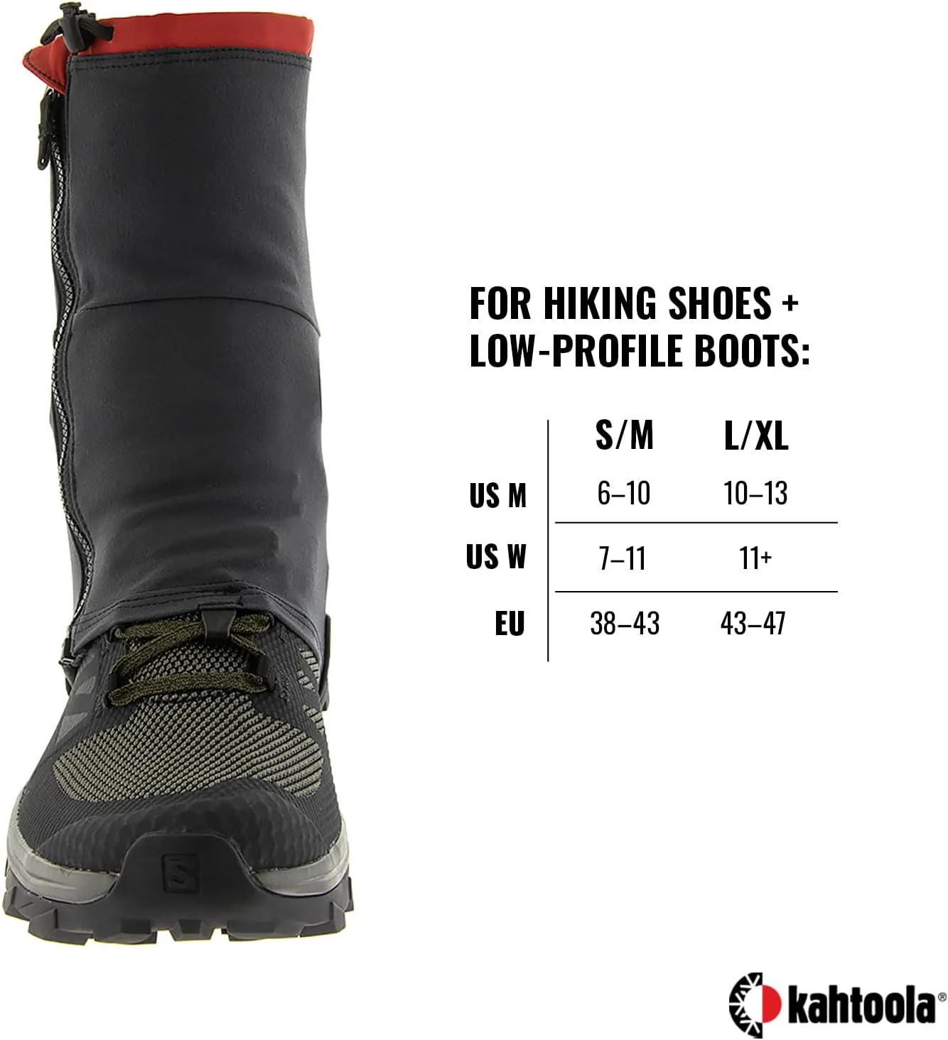 Kahtoola RENAgaiter Mid Gaiters for Hiking, Mountaineering, Trail Running, Shoe & Boot Protection in Mud, Snow & Ice