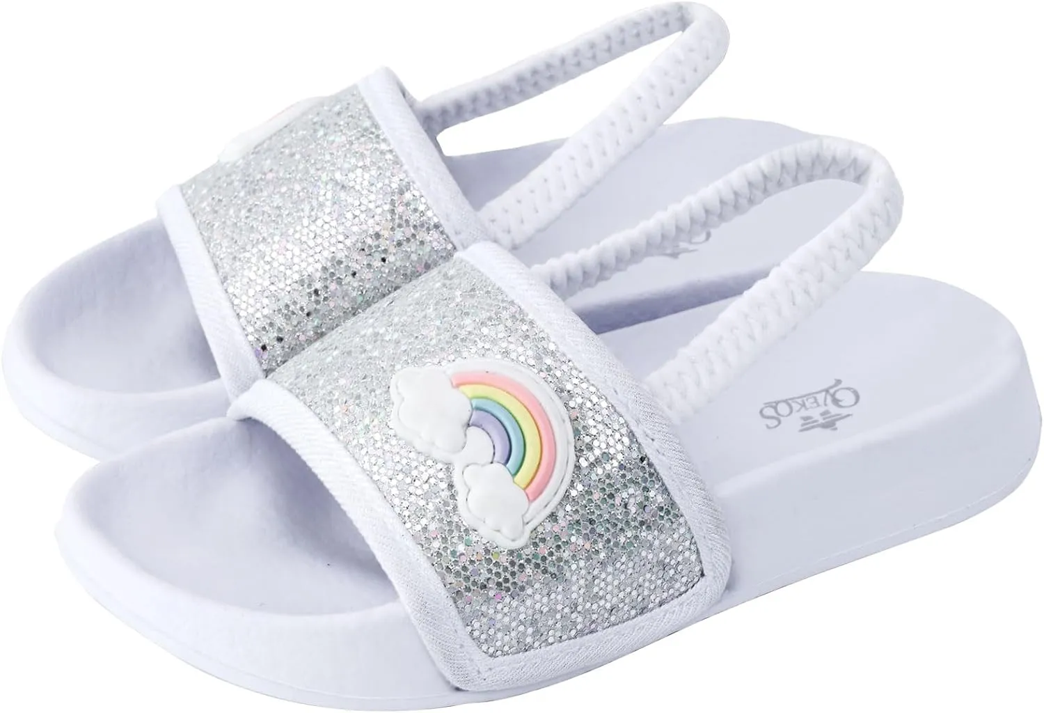Kids Flip Flops Sandals Toddler Boys Girls Sequin Slides Shower Beach Pool Shoes Slip on Summer Slippers with Back Strap