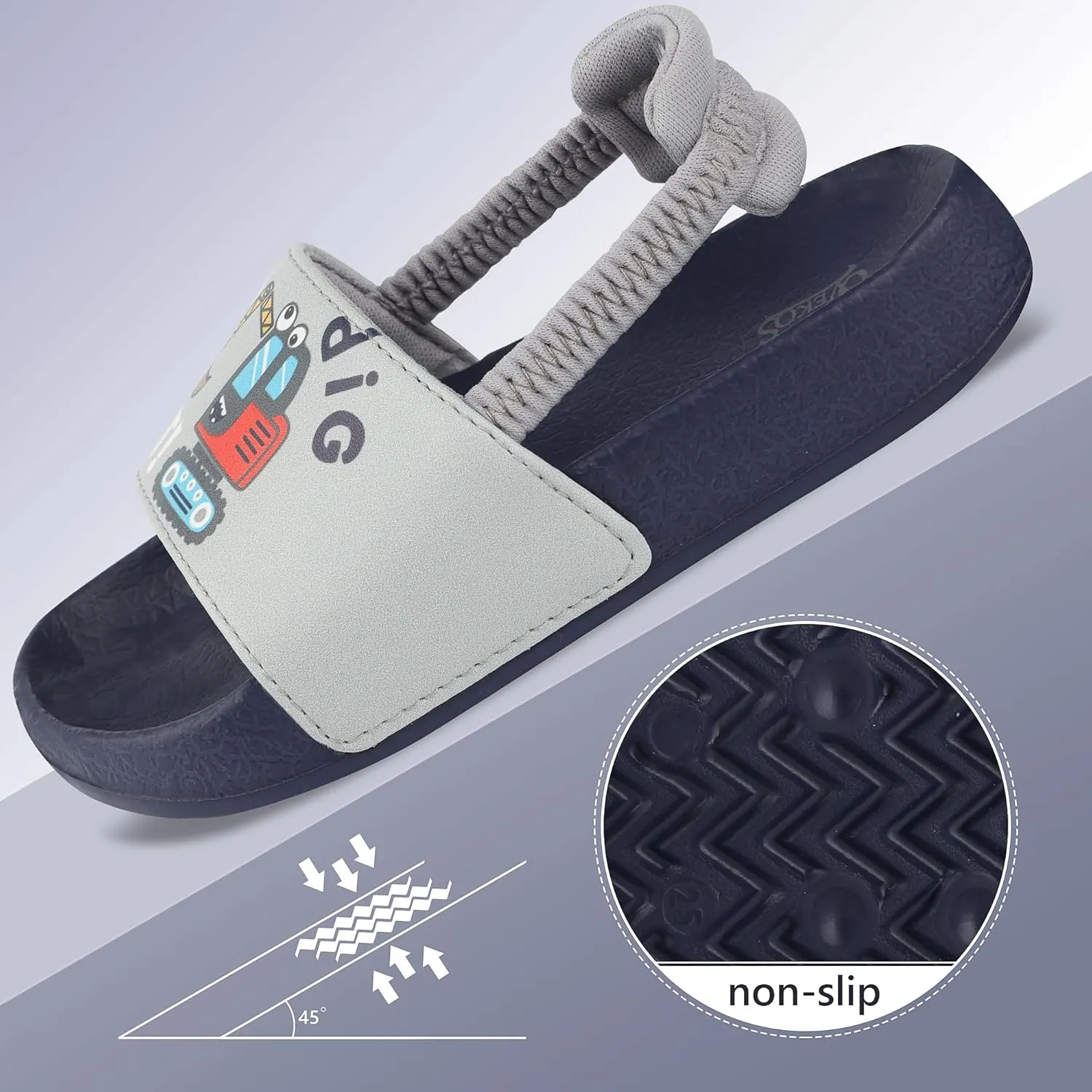 Kids Flip Flops Sandals Toddler Boys Girls Sequin Slides Shower Beach Pool Shoes Slip on Summer Slippers with Back Strap